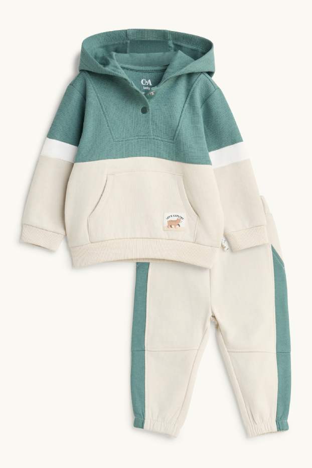 Baby Boys - Bear - baby outfit - 2 piece - beige / green