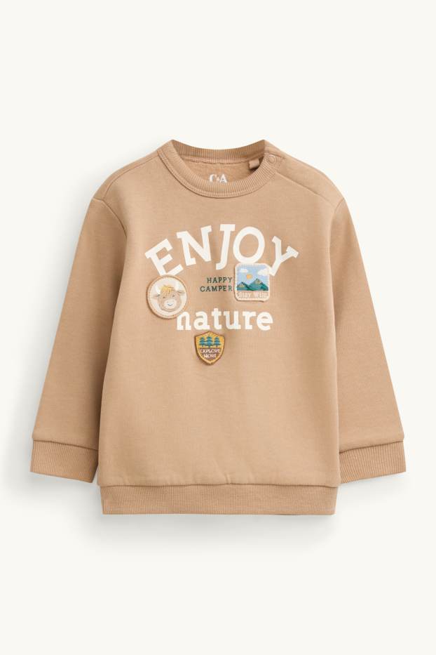 Baby Boys - Nature and cow - baby outfit - 2 piece - gray / beige