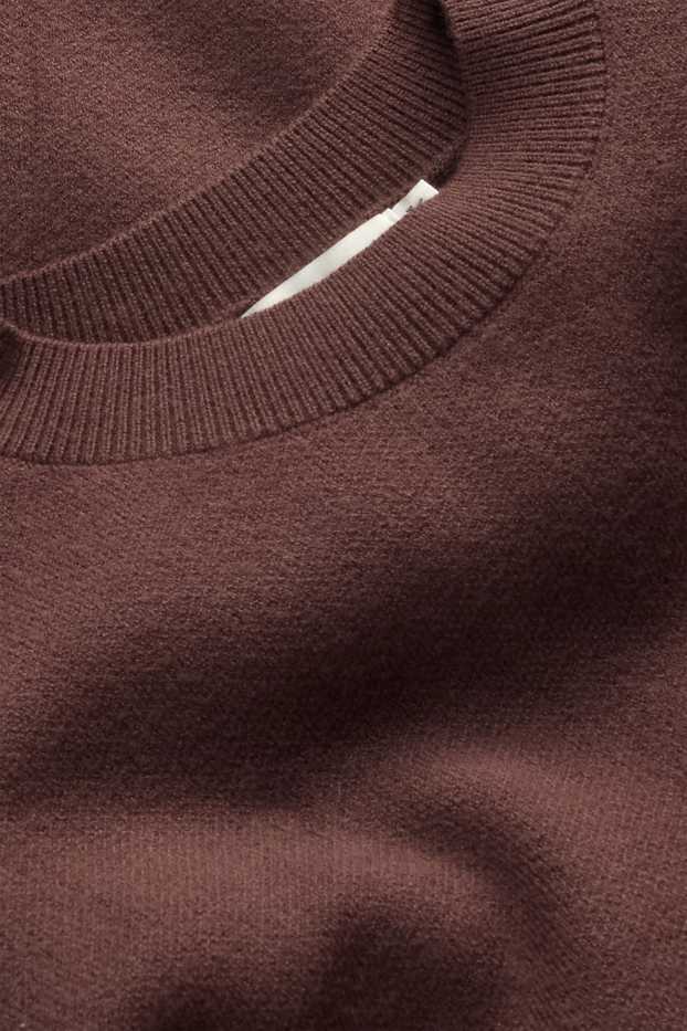 Children Girls - Knitted dress - dark brown