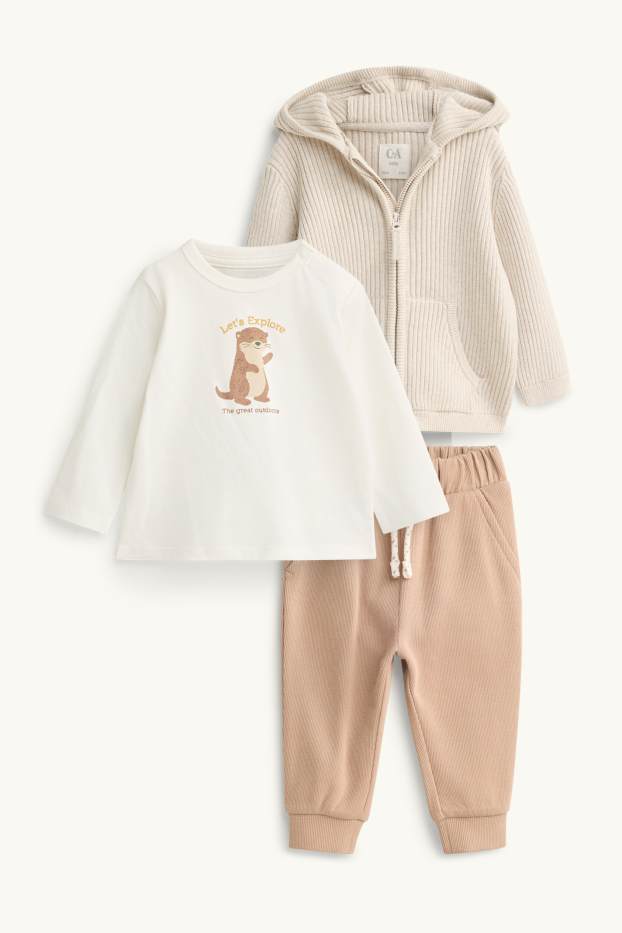 Baby Boys - Otter - baby outfit - 3 piece - beige