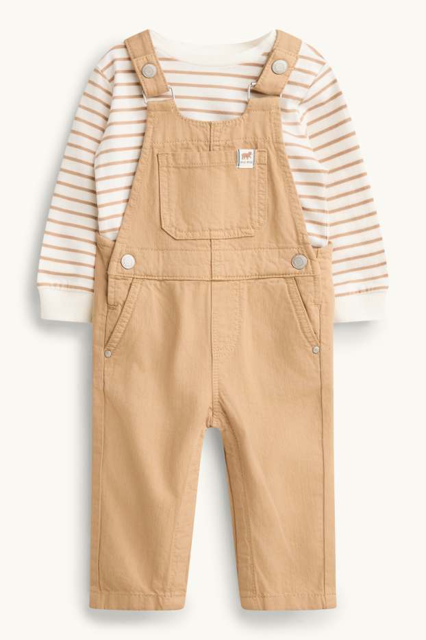 Baby Boys - Bear - baby outfit - 2 piece - beige
