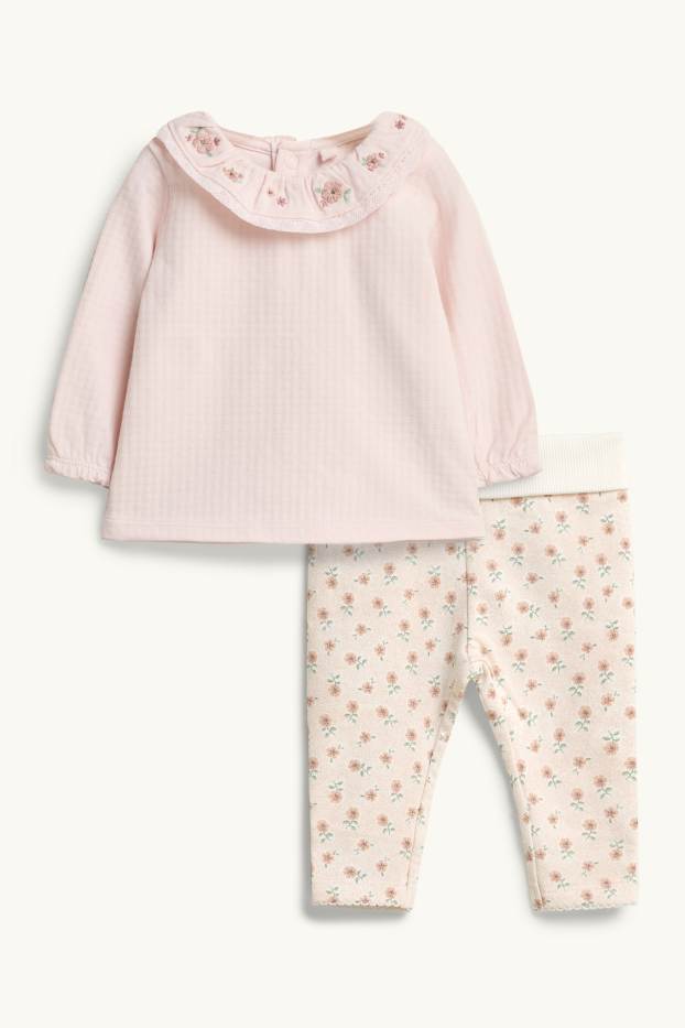 Baby Girls - Floral - newborn outfit - 2-piece - rose
