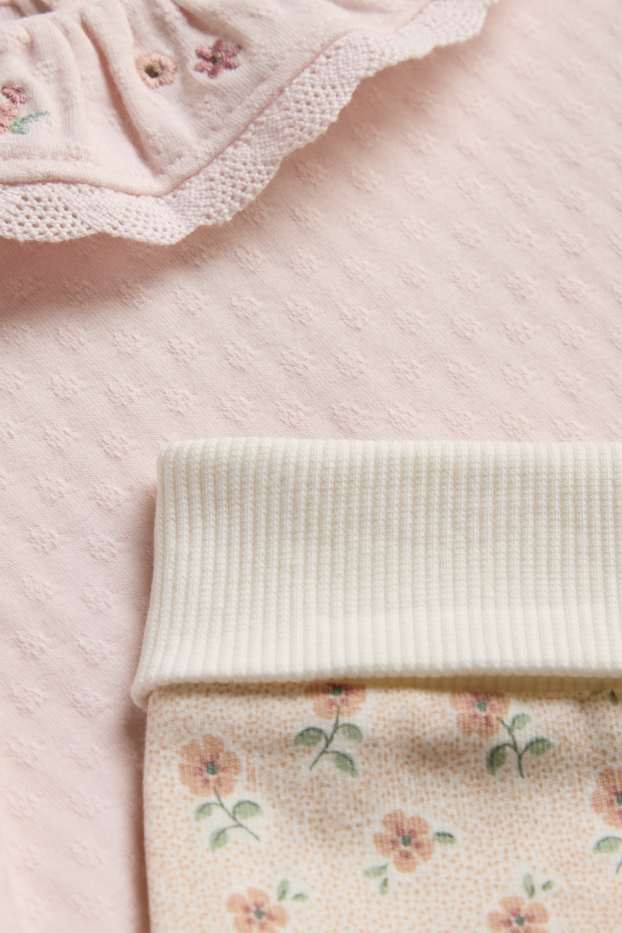 Baby Girls - Floral - newborn outfit - 2-piece - rose