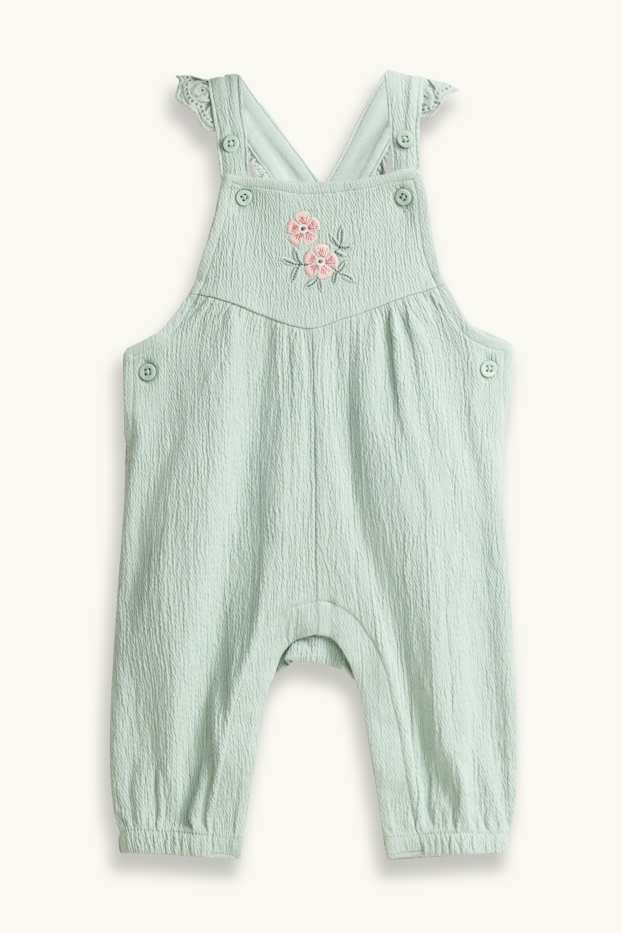 Baby Girls - Floral - newborn outfit - 2-piece - green / cremewhite