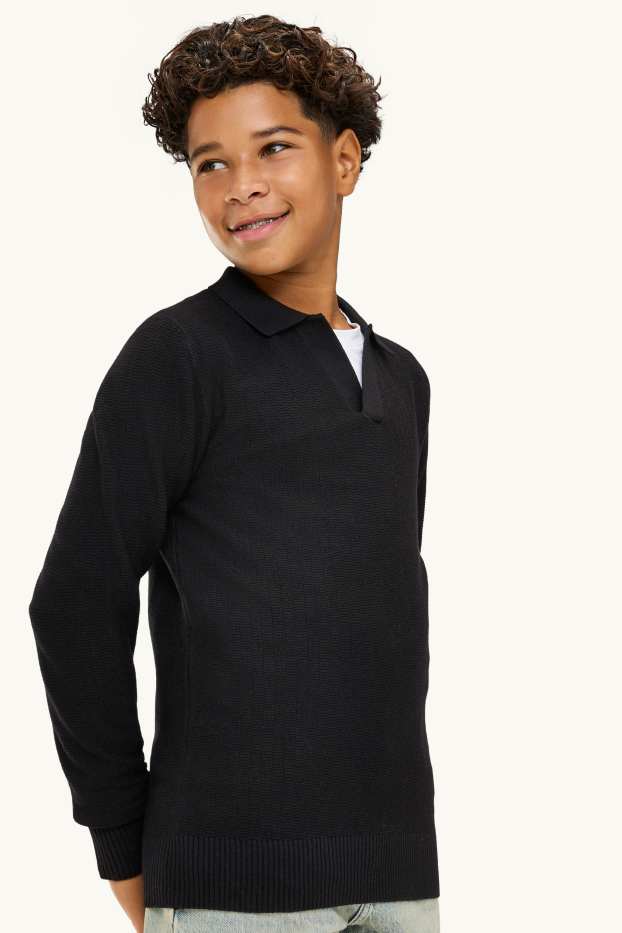 Children Boys - Long sleeve top - black