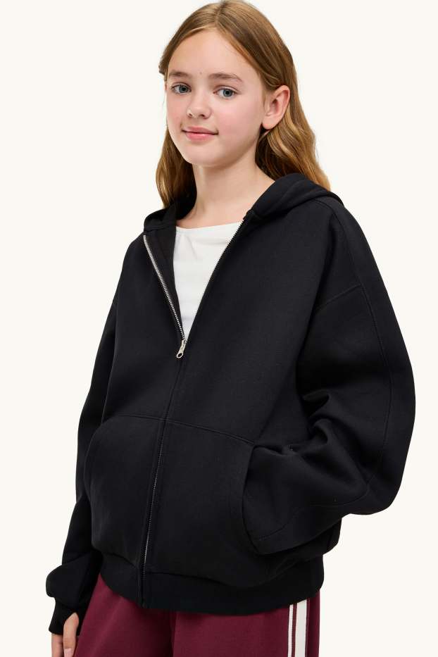 Children Girls - Zip-through hoodie - black