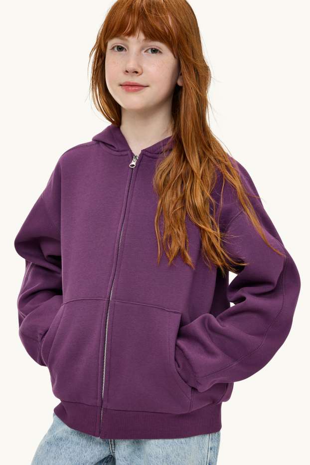 Children Girls - Zip-through hoodie - purple