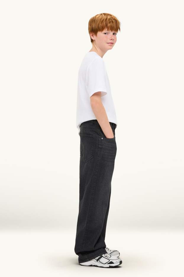 Children Boys - Baggy jeans - thermal jeans - denim-dark gray