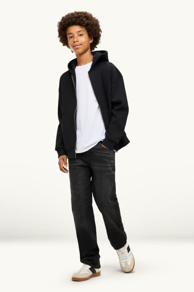Children Boys - Straight jeans - thermal jeans - denim-dark gray
