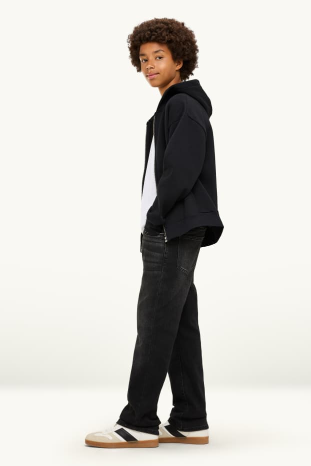 Children Boys - Straight jeans - thermal jeans - denim-dark gray