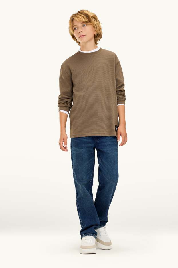 Children Boys - Straight jeans - thermal jeans - LYCRA® - denim-dark blue