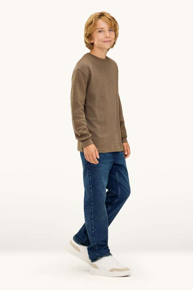 Children Boys - Straight jeans - thermal jeans - LYCRA® - denim-dark blue