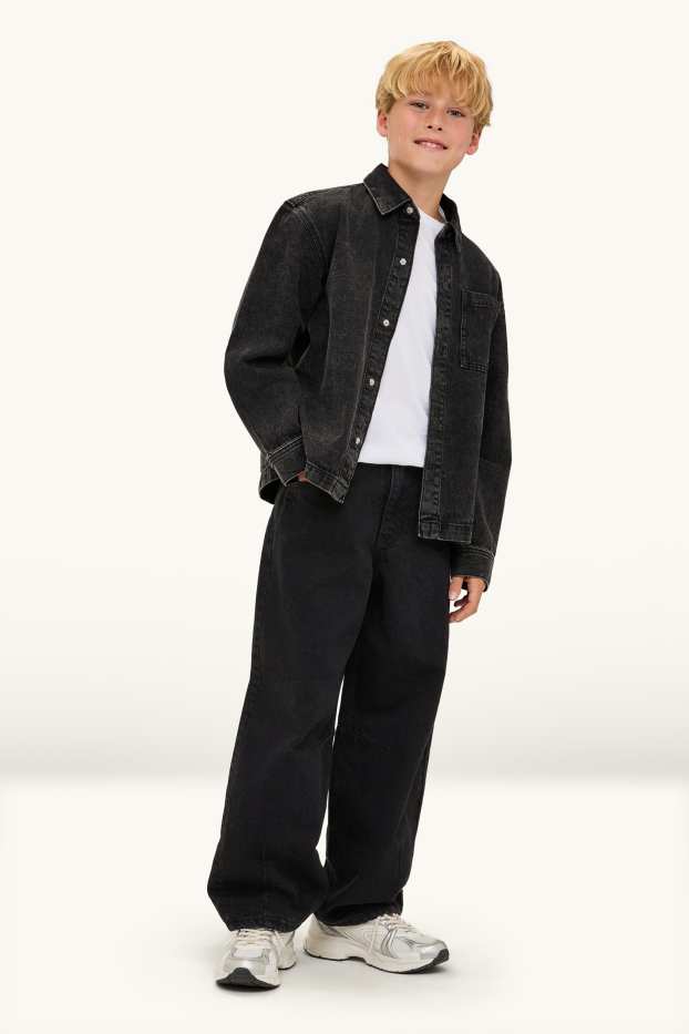 Children Boys - Barrel jeans - thermal jeans - black