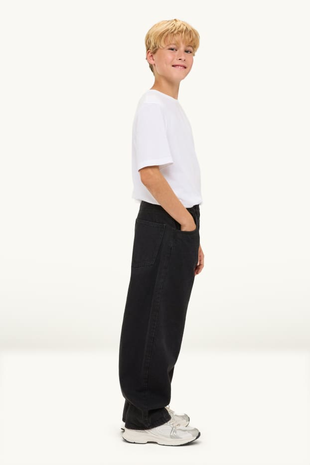 Children Boys - Barrel jeans - thermal jeans - black