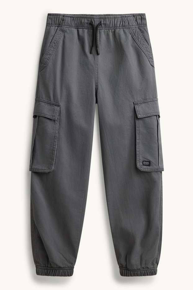 Children Boys - Cargo jeans - thermal jeans - dark gray