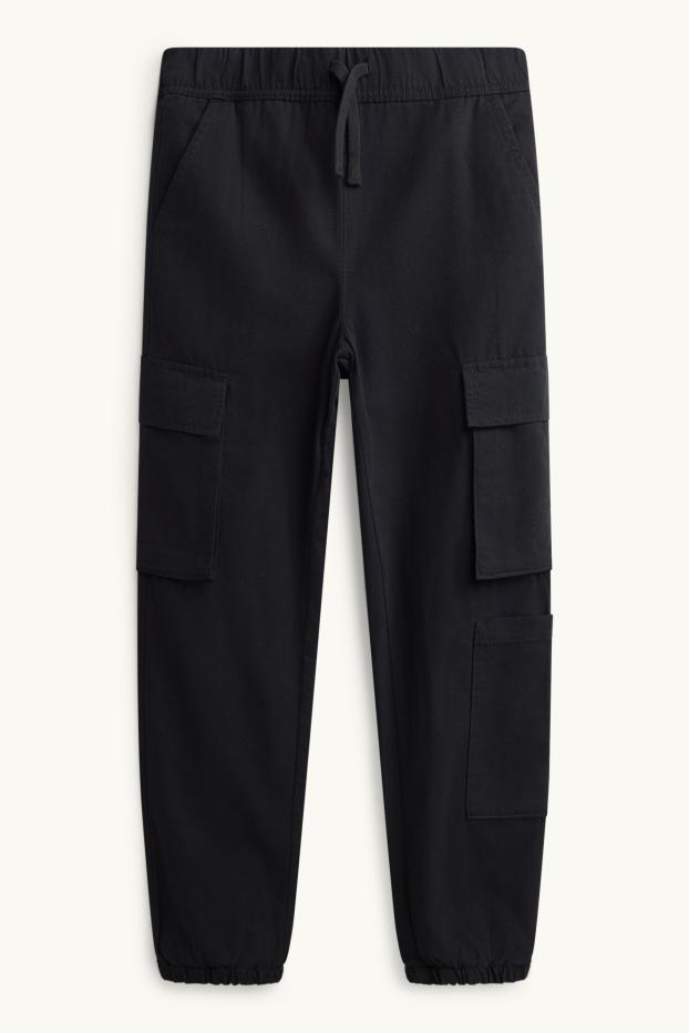 Children Boys - Thermal cargo trousers - black