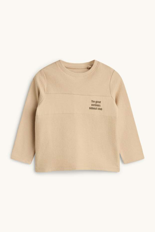 Children Boys - Long sleeve top - ribbed - beige