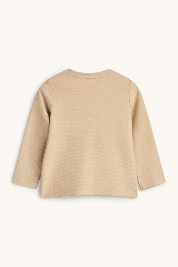 Children Boys - Long sleeve top - ribbed - beige