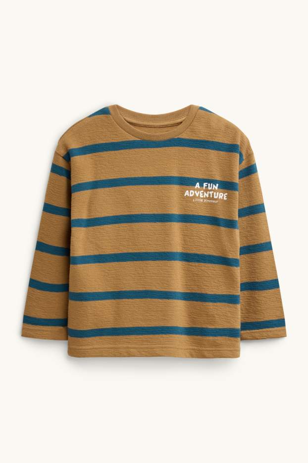 Children Boys - Long sleeve top - striped - brown