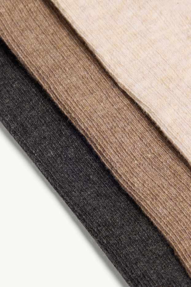 Baby Boys - Multipack of 3 - baby tights - ribbed - gray / beige
