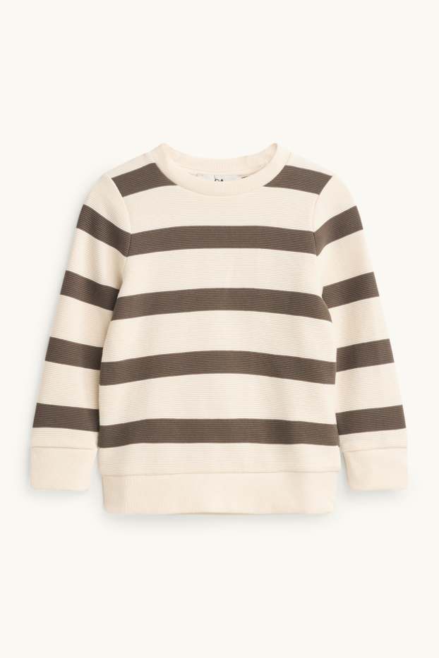 Children Boys - Sweatshirt - striped - brown / cremewhite