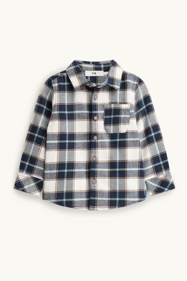 Children Boys - Fox and raccoon - set - long sleeve top and shirt - 2 piece - dark blue