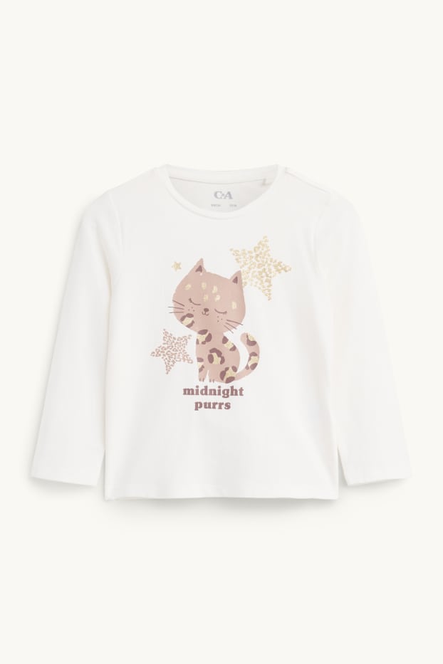 Leopard - pyjamas - 2 piece - white / beige
