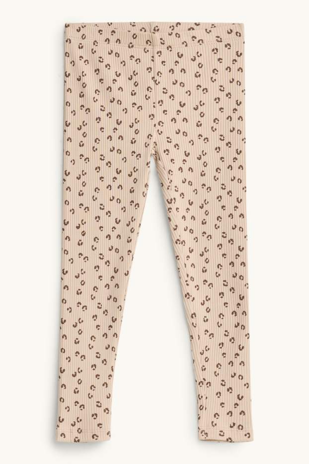 Leopard - pyjamas - 2 piece - white / beige