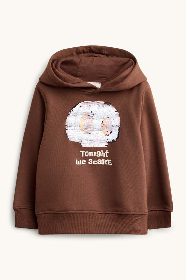 Halloween - skull - hoodie - shiny - brown