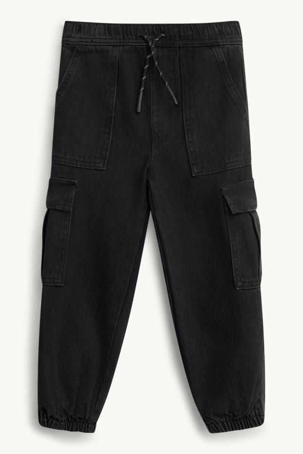 Children Boys - Cargo jeans - thermal jeans - black