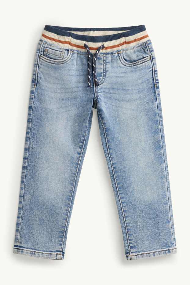 Children Boys - Straight jeans - thermal jeans - striped - denim-light blue