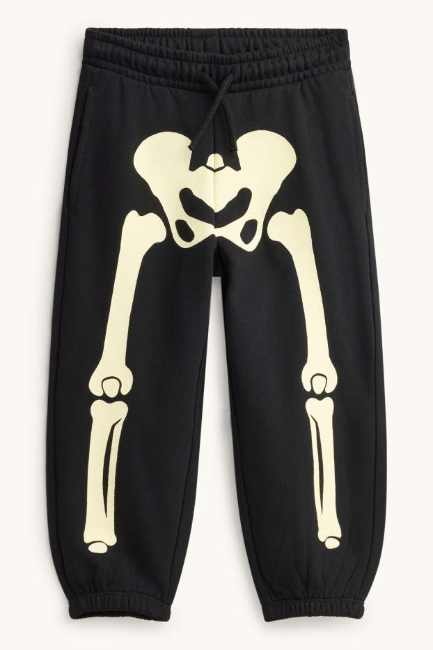 Halloween - skeleton - joggers - glow-in-the-dark - black