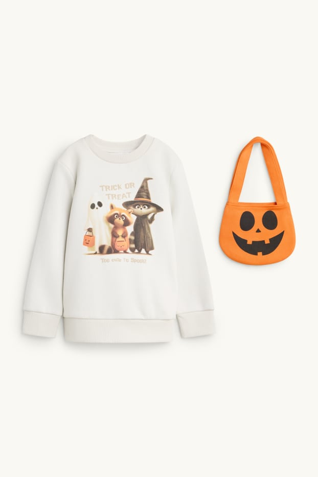Set - Halloween - sweatshirt and bag - 2 piece - cremewhite