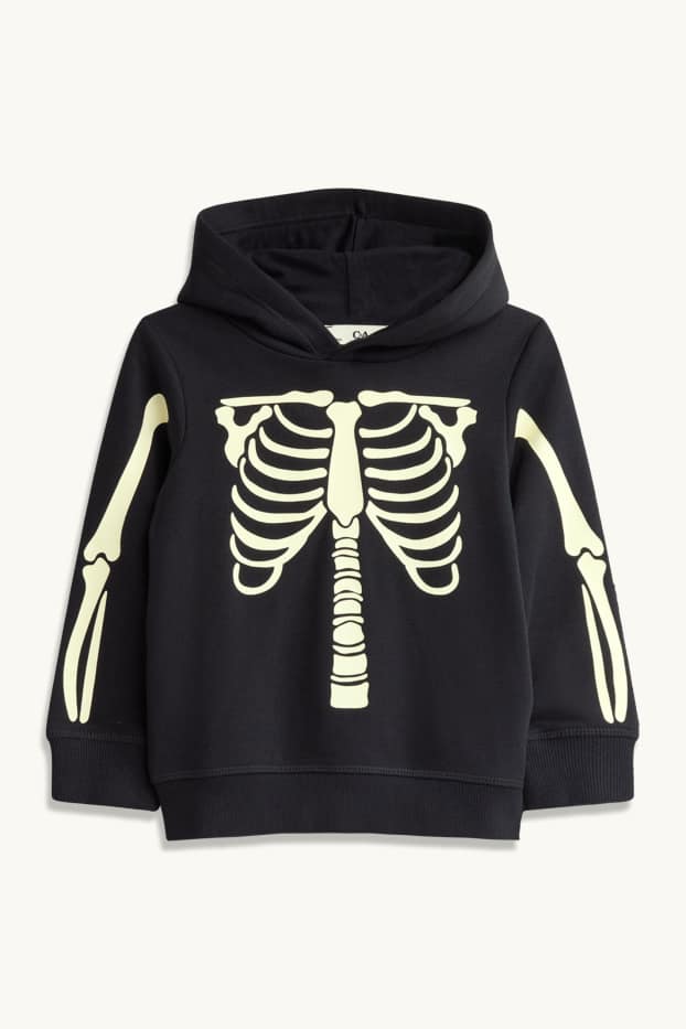 Halloween - skeleton - hoodie - glow-in-the-dark - black / white