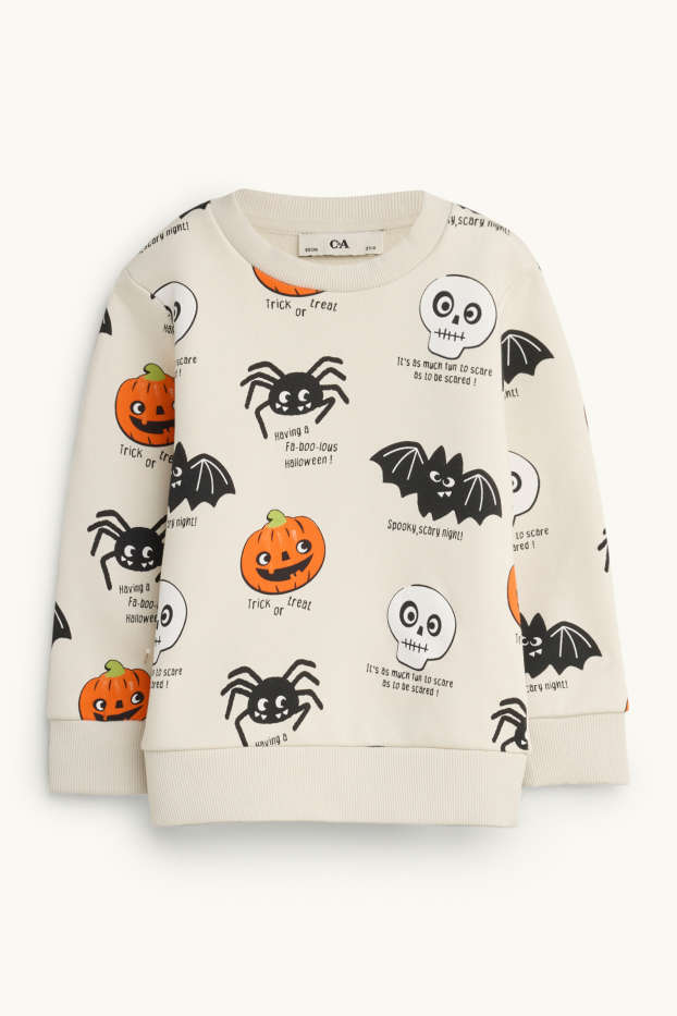 Halloween - spider, pumpkin and bat - sweatshirt - cremewhite