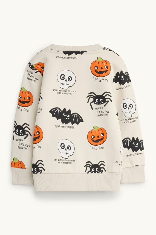 Halloween - spider, pumpkin and bat - sweatshirt - cremewhite