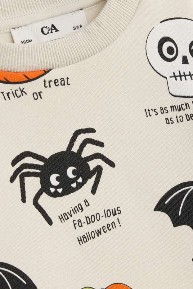 Halloween - spider, pumpkin and bat - sweatshirt - cremewhite