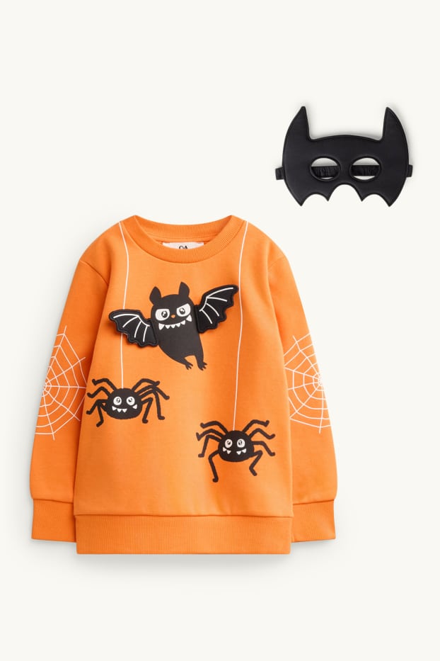 Set - Halloween - hoodie and mask - 2 piece - orange / black