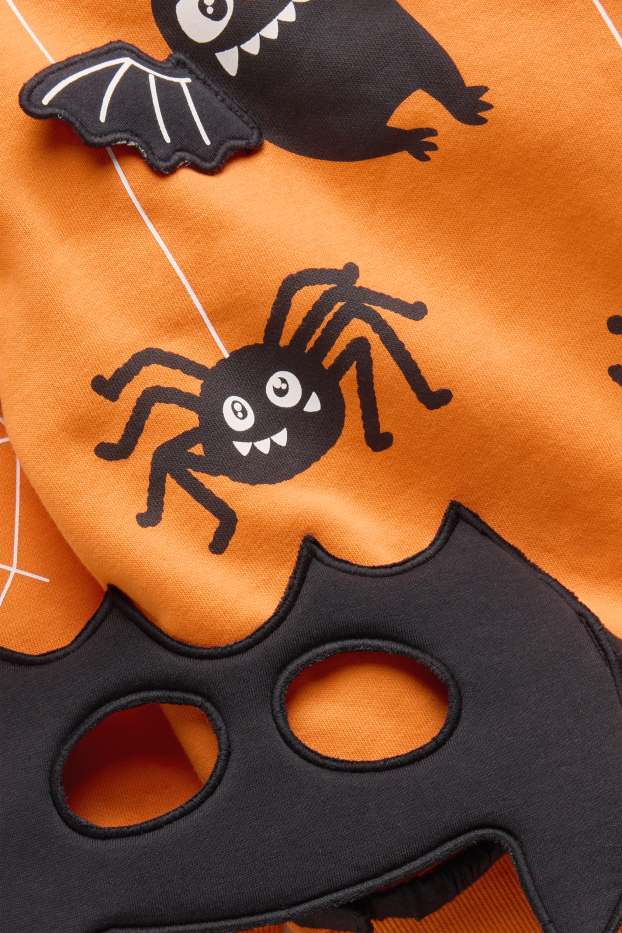 Set - Halloween - hoodie and mask - 2 piece - orange / black