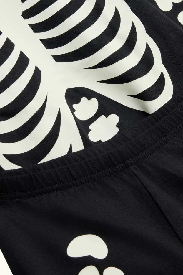 Halloween - skeleton - pyjamas - 2 piece - glow-in-the-dark - black