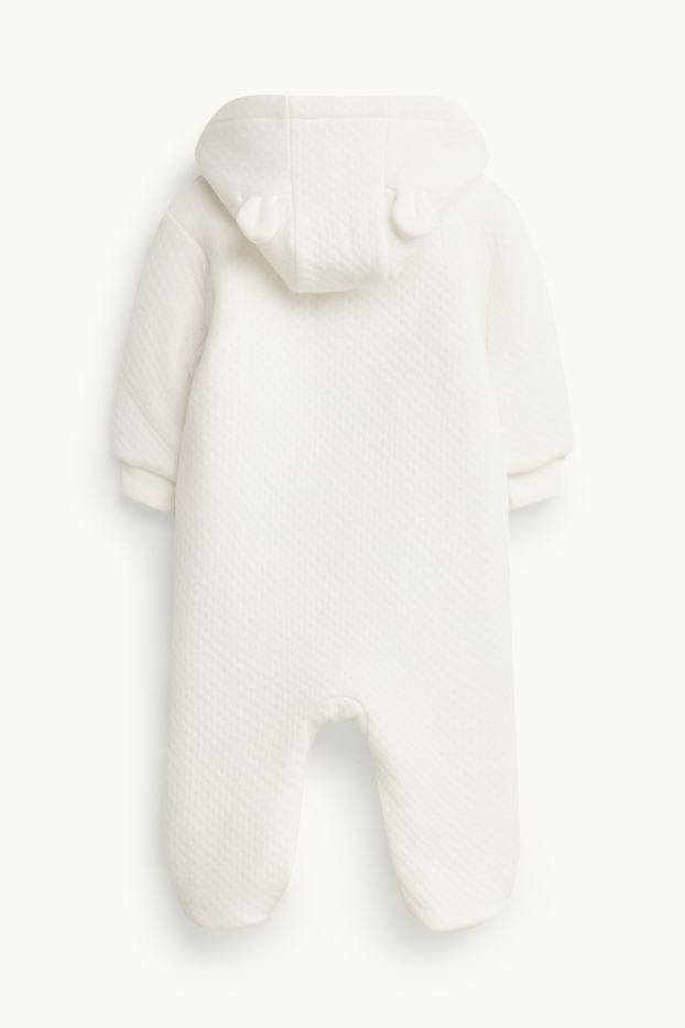 Unisex - Teddy bear - baby onesie - textured - cremewhite