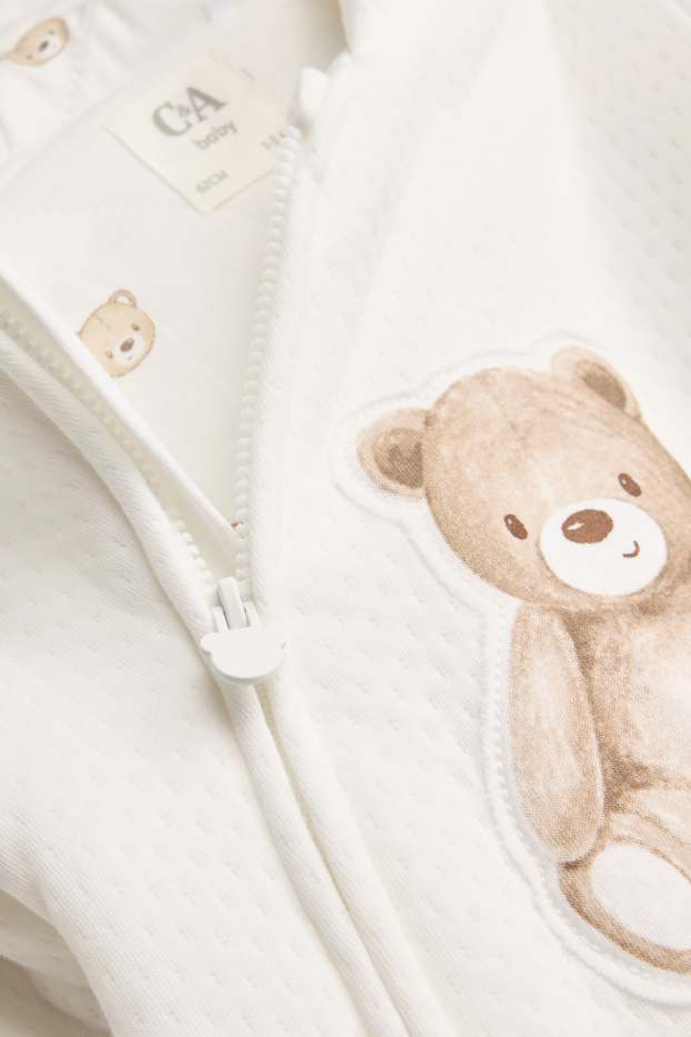 Unisex - Teddy bear - baby onesie - textured - cremewhite