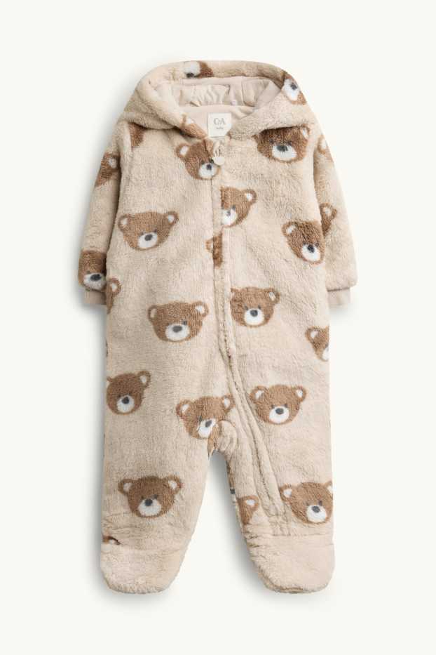 Unisex - Teddy bear - baby onesie - light brown