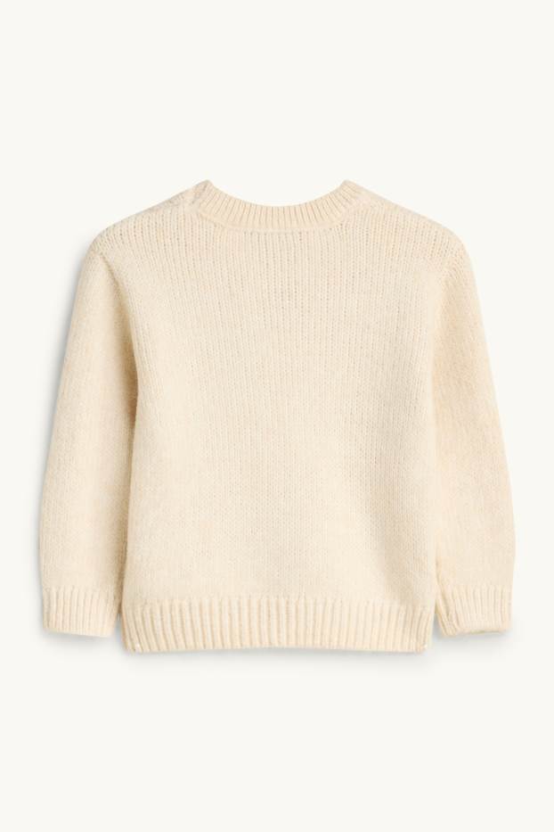 Children Girls - Floral - jumper - cremewhite