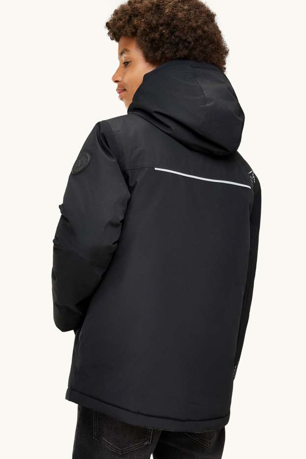 Children Boys - Rain jacket with hood - waterproof - black