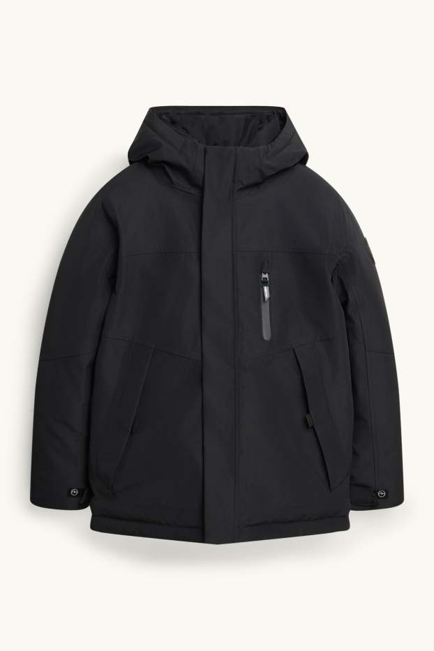 Children Boys - Rain jacket with hood - waterproof - black