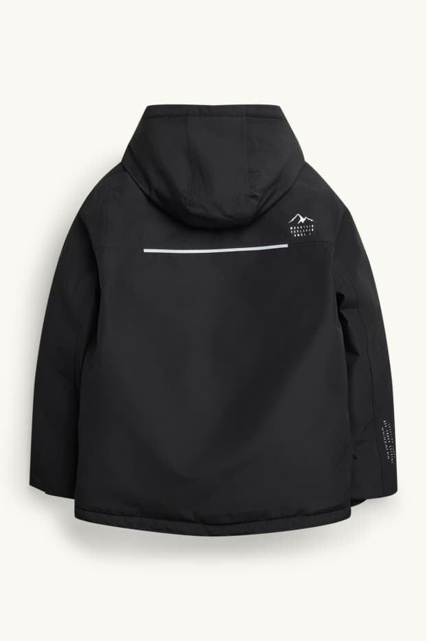 Children Boys - Rain jacket with hood - waterproof - black