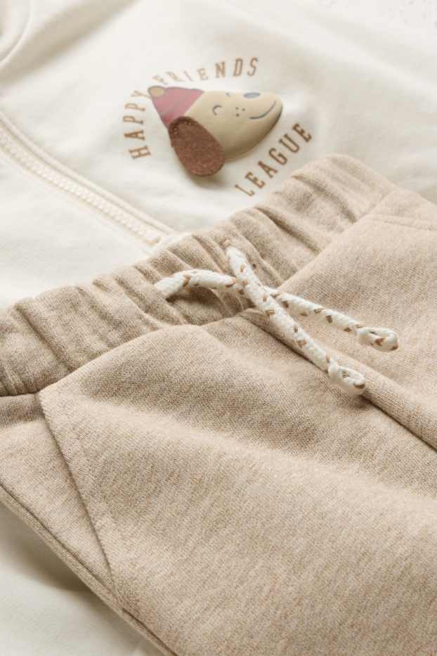 Baby Boys - Doggie - baby outfit - 2 piece - white / beige