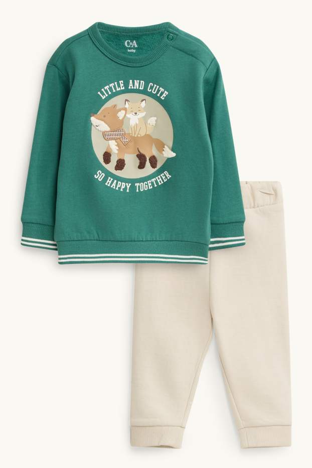 Baby Boys - Fox - baby outfit - 2 piece - dark green / cremewhite