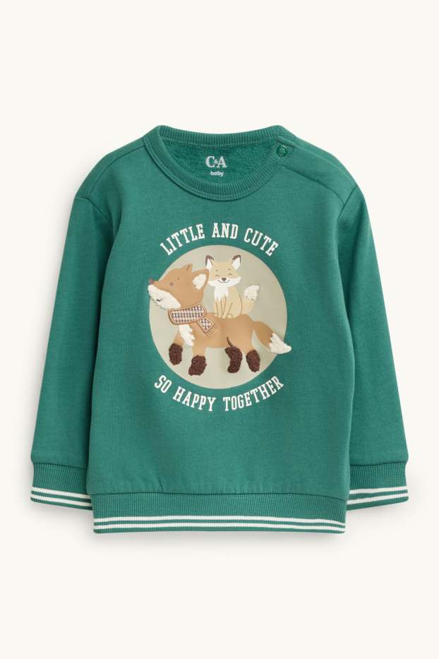 Baby Boys - Fox - baby outfit - 2 piece - dark green / cremewhite
